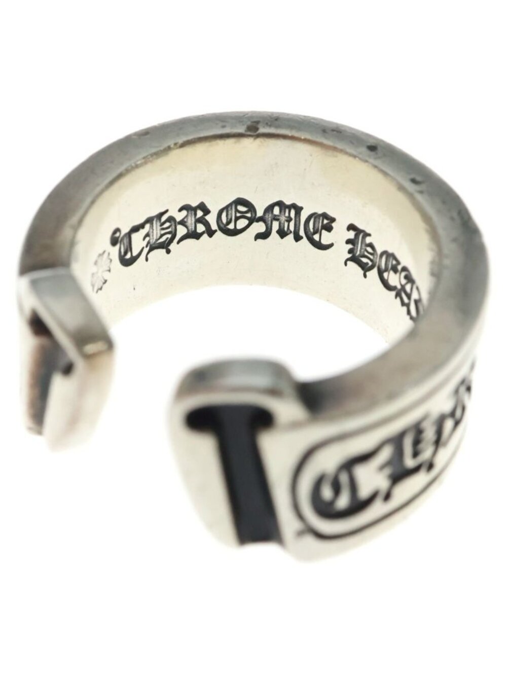 確実正規 CHROME HEARTS LG SCROLL LABEL Chrome Hearts Lg Scroll Label Large Ring 925 Sterling… - Gem